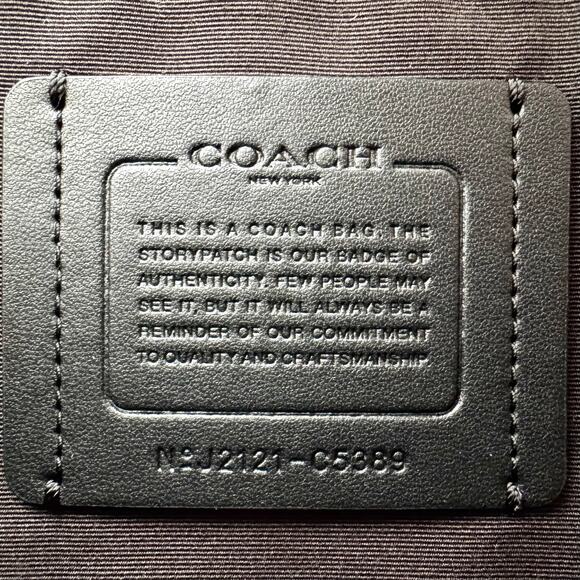 Coach Thompson Signature Jacquard Backpack Bag Varsity Stripe Canvas Leather - Picture 14 of 16